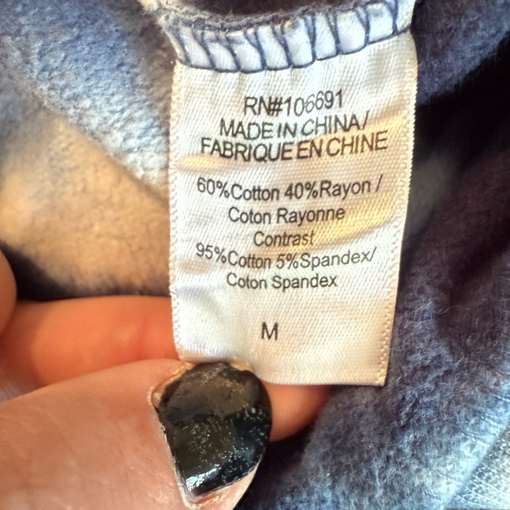 NWT Young Fabulous & Broke Blue & White Tie Dye Piper Fleece Hoodie in Medium - Picture 7 of 8